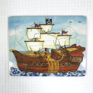 Flipzles Reversible Wood Puzzle Pirate Ship Mermaids Kids